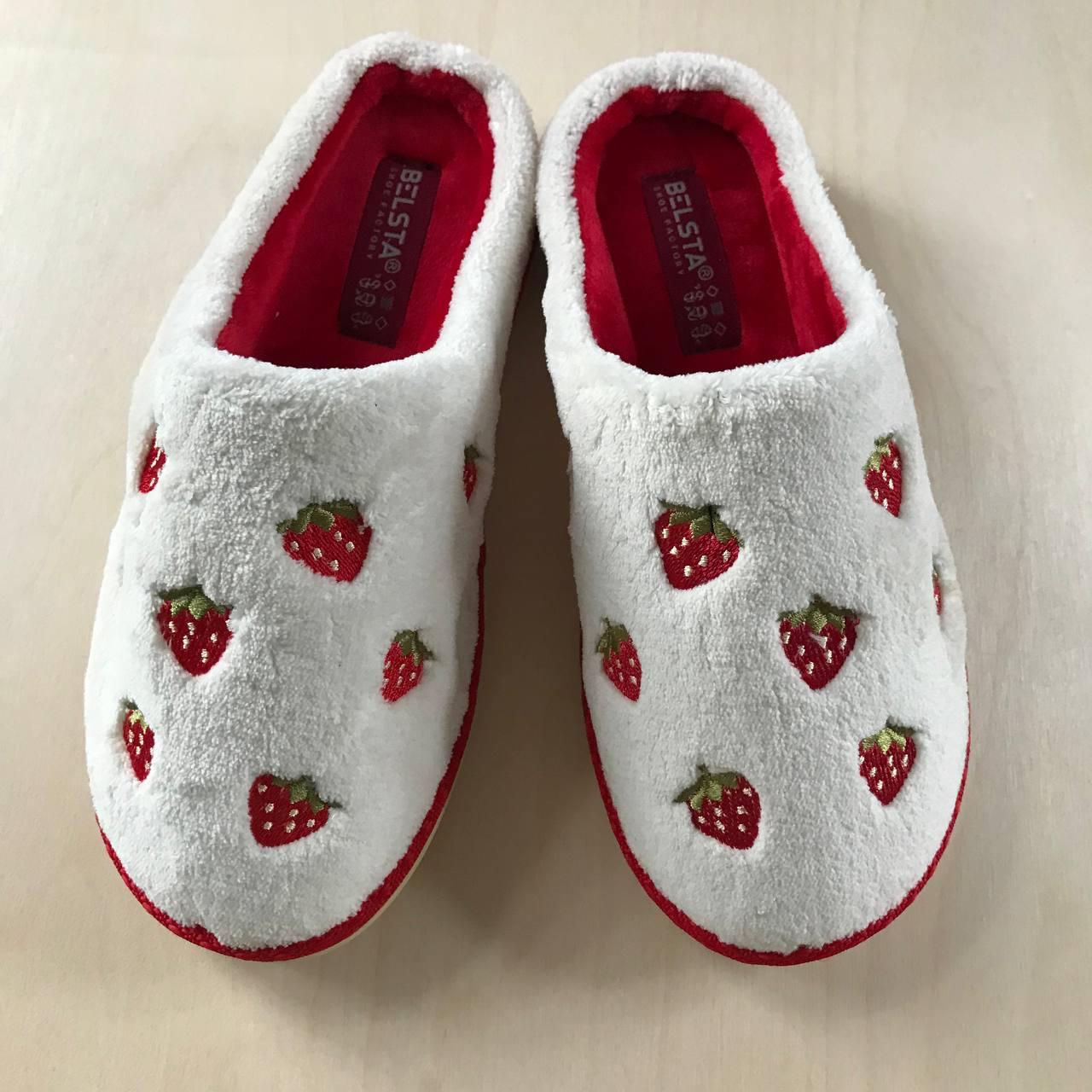 Женские утепленные комнатные домашние тапочки БЕЛСТА STRAWBERRY цвет молочный размер - фото 3 - id-p1729647991