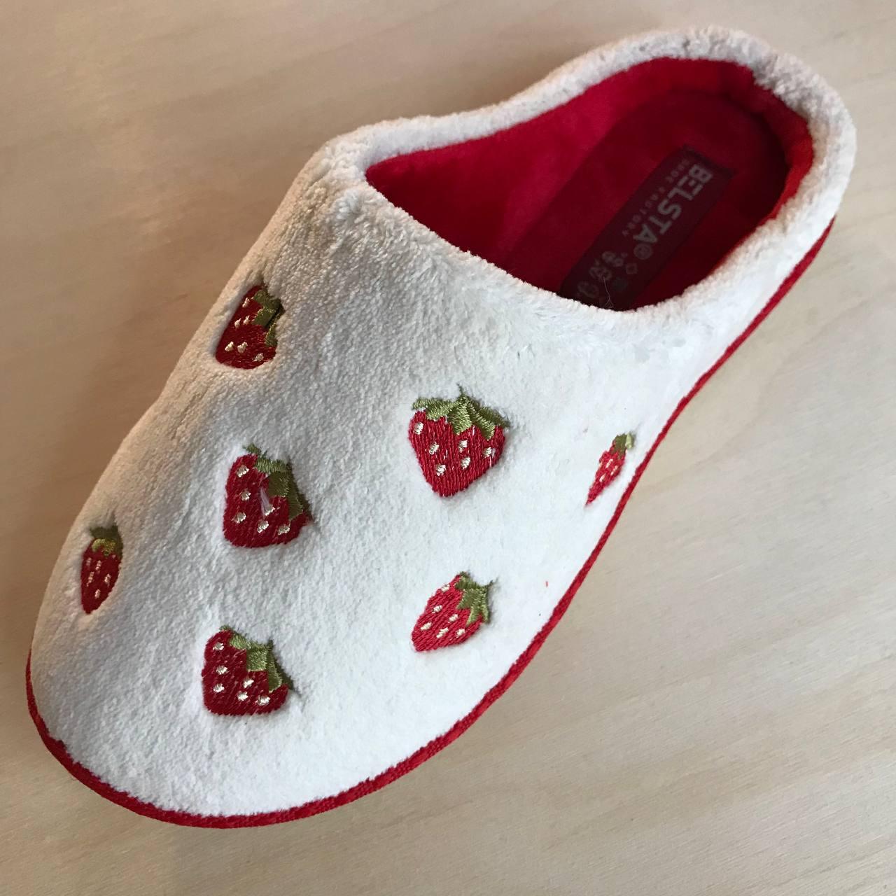 Женские утепленные комнатные домашние тапочки БЕЛСТА STRAWBERRY цвет молочный размер - фото 5 - id-p1729647991