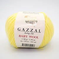 Пряжа дитяча Baby Wool 833 світло ніжно-жовтий Baby Wool XL 833 напіввовняна пряжа шерсть