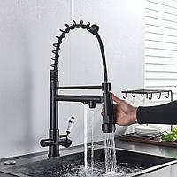 Змішувач для кухні з використанням фільтрованої води FUTURA 2698-56DRT Black Чорний матовий