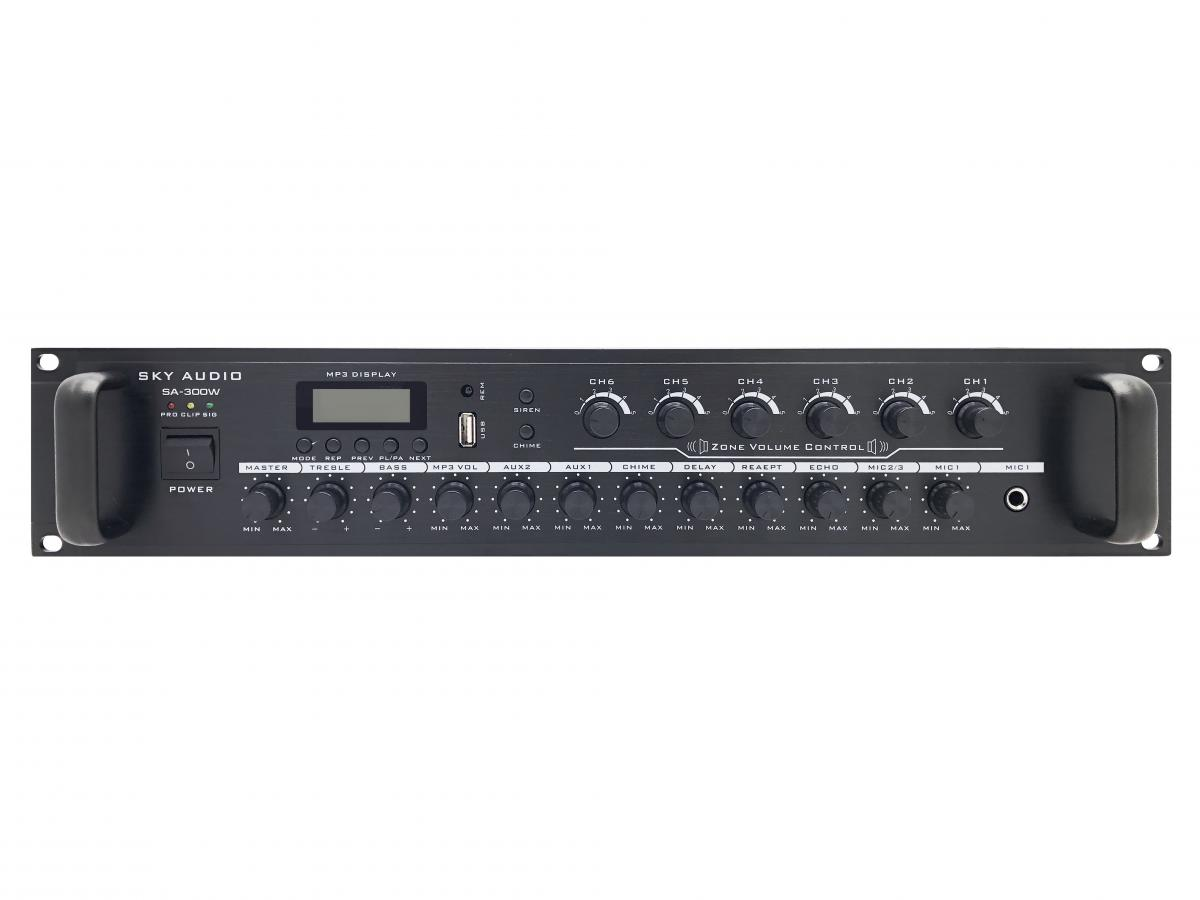 Трансляційний підсилювач потужності SKY SOUND SA-300W (6-ZONE)