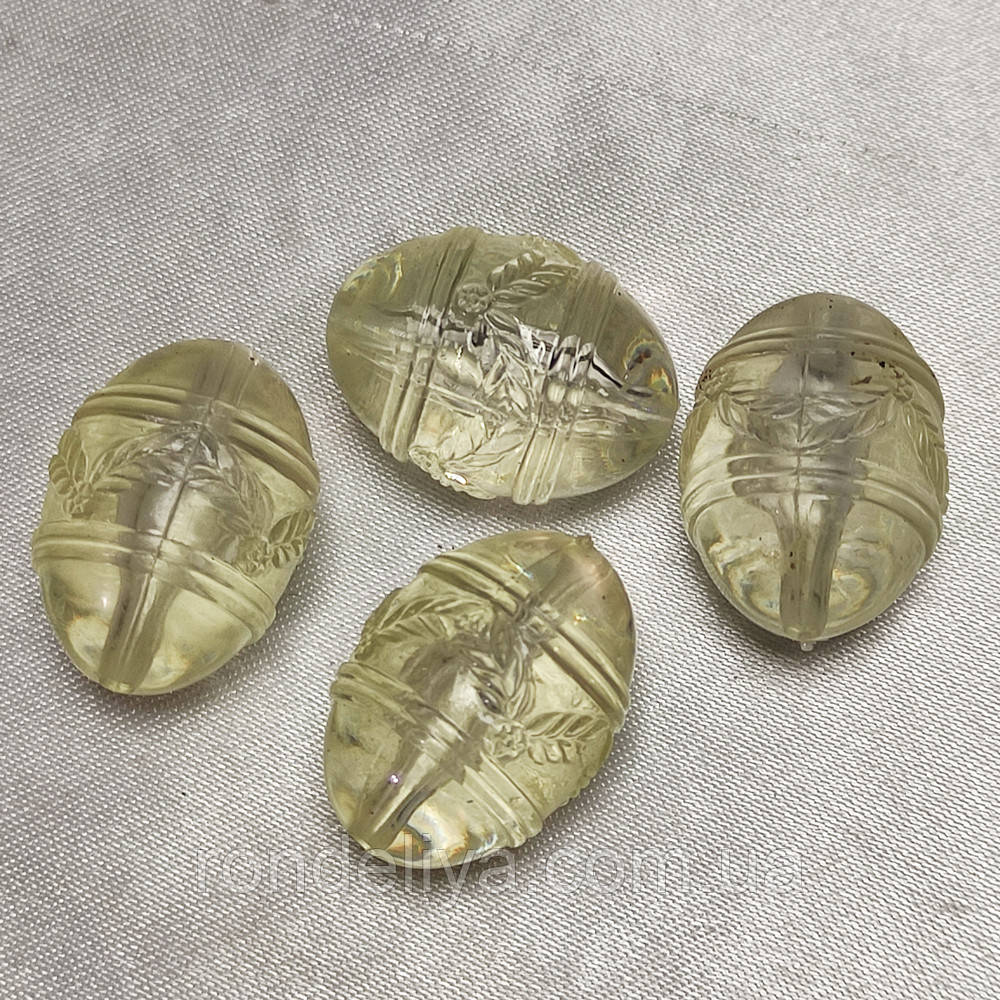 Намистини акрил прозорі "Овал" 25х19 мм Білий 50 г ~ 10 шт, фото 1