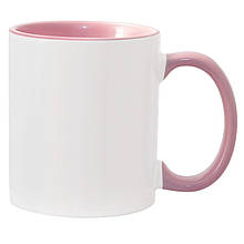 Чашка для сублімації кольорова всередині та ручка Рожевий