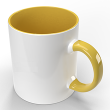 Чашка для сублімації кольорова всередині та ручка Жовтий