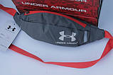 Поясна сумка Under Armour (сіра) сумка на пояс, фото 6