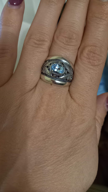 Срібне кільце з топазом, фото 1