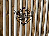 Настінний декор панно картина лофт із металу Сова, фото 2