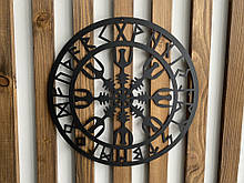 Настінний декор панно картина лофт із металу Вальхала Валькнут Руни