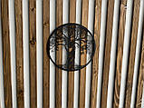 Настінний декор панно картина лофт із металу Дерево життя з листям, фото 3