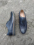 Чоловічі туфлі броги синього кольору 41 розмір, фото 4