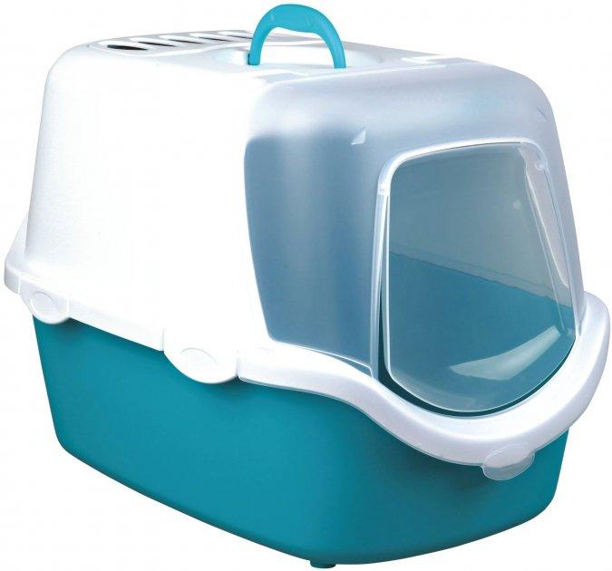 Туалет для котів Trixie Vico Easy Clean закритий з дверима 40х40х56 см Аквамарин
