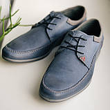 Шкіряні чоловічі туфлі на шнурках Polbut сині 41 та 44 розмір, фото 2