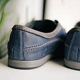Шкіряні чоловічі туфлі на шнурках Polbut сині 41 та 44 розмір, фото 4
