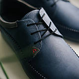 Шкіряні чоловічі туфлі на шнурках Polbut сині 41 та 44 розмір, фото 5