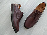 Чоловічі шкіряні туфлі Ікос 392 коричневі 39 41 45 розмір, фото 3