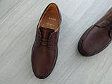 Чоловічі шкіряні туфлі Ікос 392 коричневі 39 41 45 розмір, фото 8