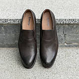 Шкіряні коричневі туфлі 40 42 43 розмір, фото 4