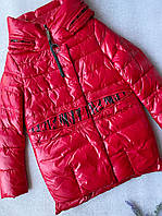 Tongcoi Куртка зимняя женская р.48/L, красная с чёрными вставками, размер 48, L