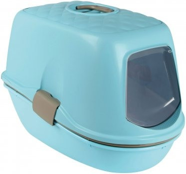 Туалет для котів закритий Trixie з рамкою та сіткою «Berto Top» 39 x 42 x 59 см Блакитний