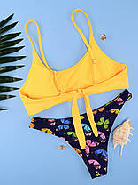 Купальник раздельный ДВУХСТОРОННИЕ ПЛАВКИ SISIANNA 4879 Женя желтый (В НАЛИЧИИ ТОЛЬКО 42 44 46 48 50 УКР р-ры), фото 5