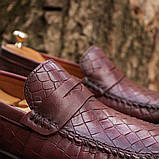 Чоловічі туфлі мокасини кольору марсала 40 розмір (на стопу 26,5 см), фото 5