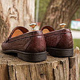 Чоловічі туфлі мокасини кольору марсала 40 розмір (на стопу 26,5 см), фото 6