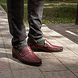 Чоловічі туфлі мокасини кольору марсала 40 розмір (на стопу 26,5 см), фото 7