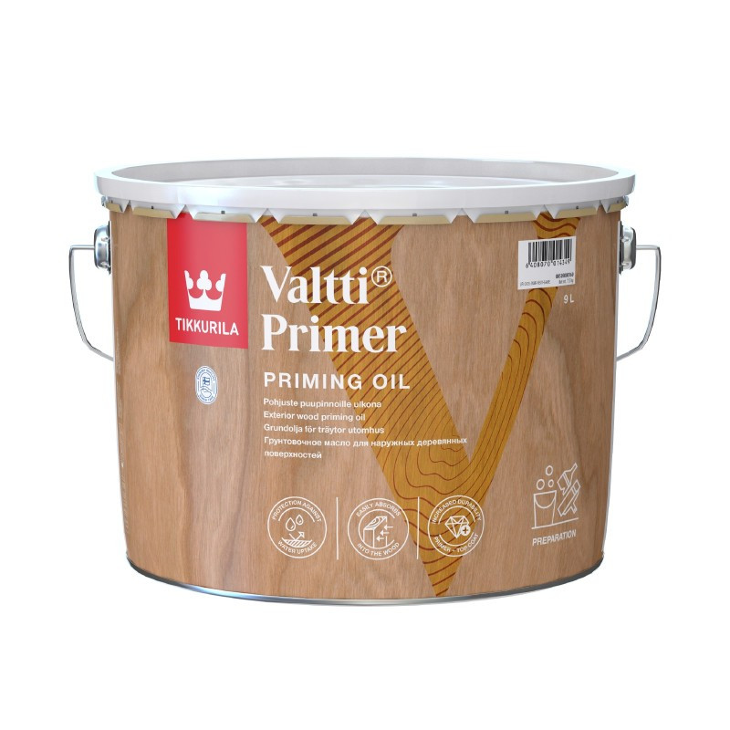 Tikkurila Valtti Primer - ґрунтувальний засіб для зовнішнього оброблення деревини, 0,9 л