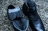 Чоловічі зимові черевики на замках, чорного кольору, фото 3