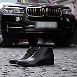 Зимові класичні черевики для чоловіків 41 розмір. Чорні черевики на цигейці, фото 5