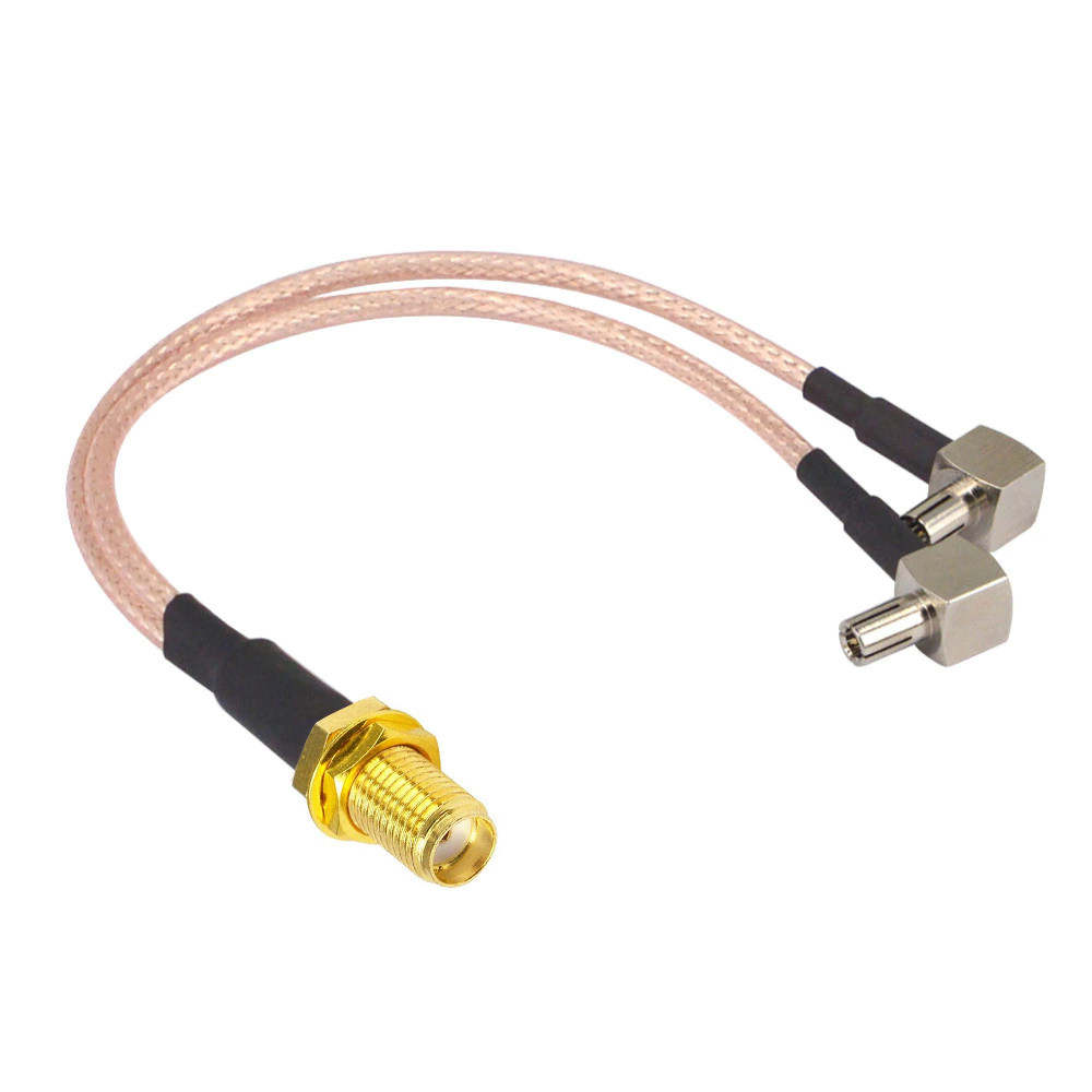 MIMO спліттер антенний 2x TS9 - SMA Female (мама) 15 см кабель пігтейл адаптер перехідник для 4G 3G модемів
