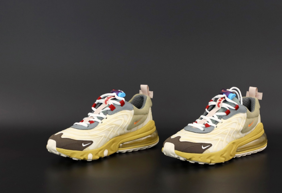 Чоловічі кросівки Nike Air Max 270 React Travis Scott Найк Реакт Трэвис Скотт Кактус Джек коричневі