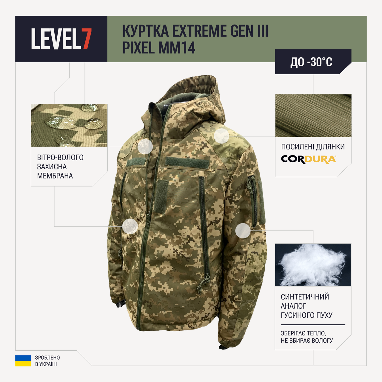 Куртка зимова Піксель ММ14 Level 7 Extreme Gen III