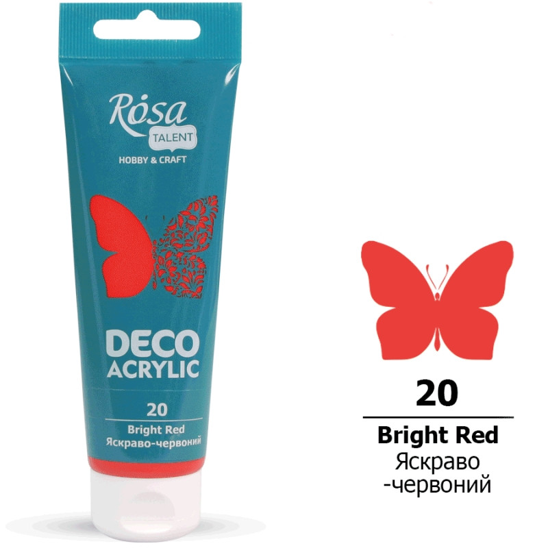 Акрил для декору червоний яскравий матовий 75 мл Rosa Talent, 322220, фото 1