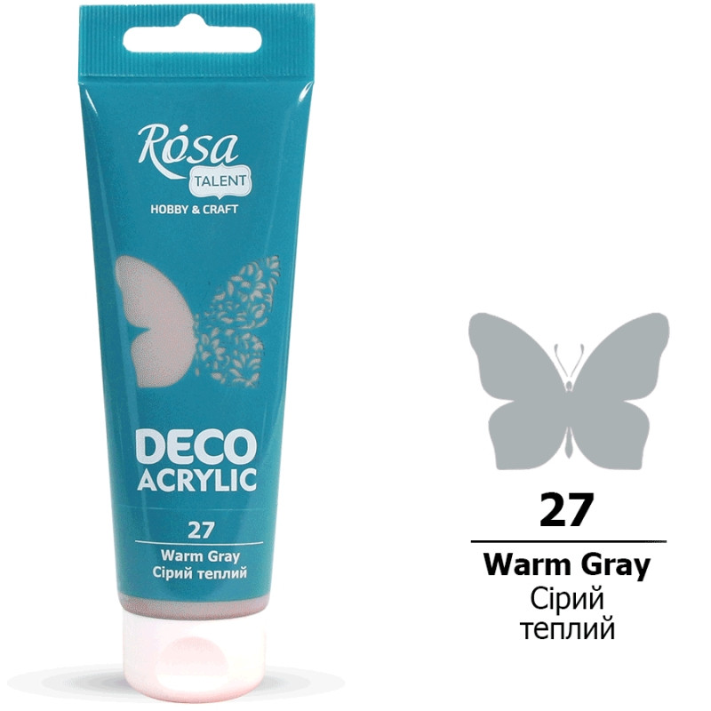 Акрил для декору сірий теплий матовий 75 мл Rosa Talent, 322227, фото 1