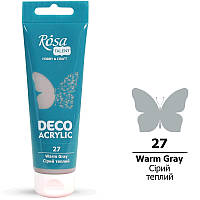 Акрил для декору сірий теплий матовий 75 мл Rosa Talent, 322227
