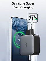 Мережевий зарядний пристрій для Ugreen CD254 100 W 2xType-C GaN PD Fast Charger (Black), фото 5