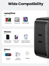 Мережевий зарядний пристрій для Ugreen CD216 66 W 2xType-C PD Charger (Black), фото 3