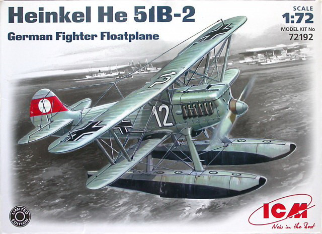 Пластикова модель 1/72 ICM 72192 німецький винищувач гідроплан Heinkel He 51B-2, фото 1