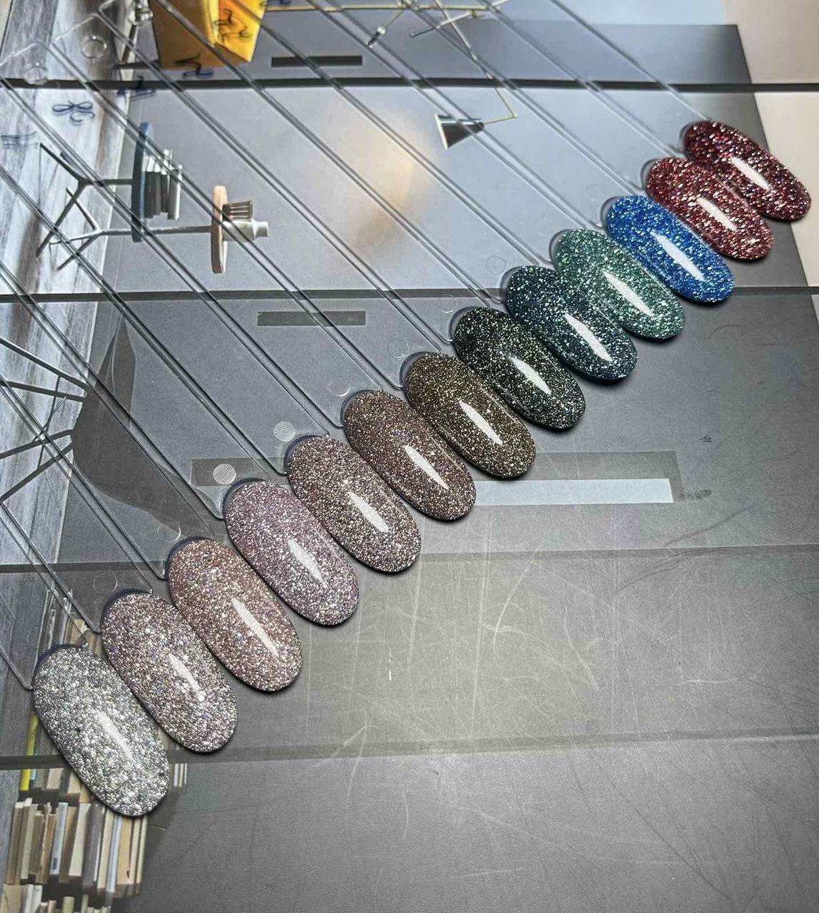 Світловидбиваючий гель лак с платиной GeliX Disco Platinum 13, фото 1