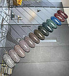 Світловидбиваючий гель лак с платиной GeliX Disco Platinum 10, фото 2