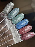 Світловидбиваючий гель лак с платиной GeliX Disco Platinum 10, фото 6