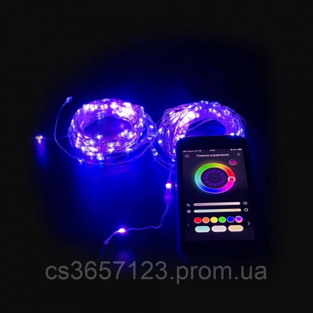 Умная светодиодная гирлянда 30LED на 3м USB Bluetooth RGB / LED гирлянда на елку - фото 7 - id-p1729736101