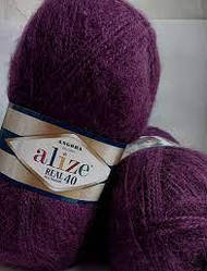 Пряжа для ручного в'язання Alize ANGORA REAL 40 (Алізе ангора реал 40) 111 фіолет