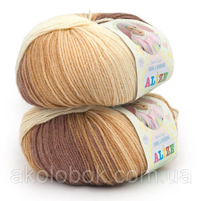 Пряжа для ручного в'язання Alize Baby wool batik (Алізе Бебі вул батік) 3050
