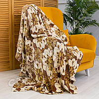 М'який Плед з мікрофібри 180х200 см Плед Сніжок приємний до тіла травичка