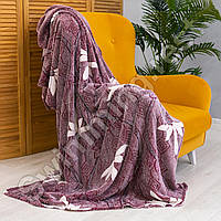 Плед м'який із мікрофібри 180х200 см. Плед Сніжок приємний до тіла трава