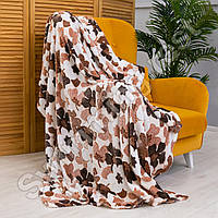 Плед м'який із мікрофібри 180х200 см Плед Сніжок приємний до тіла травка