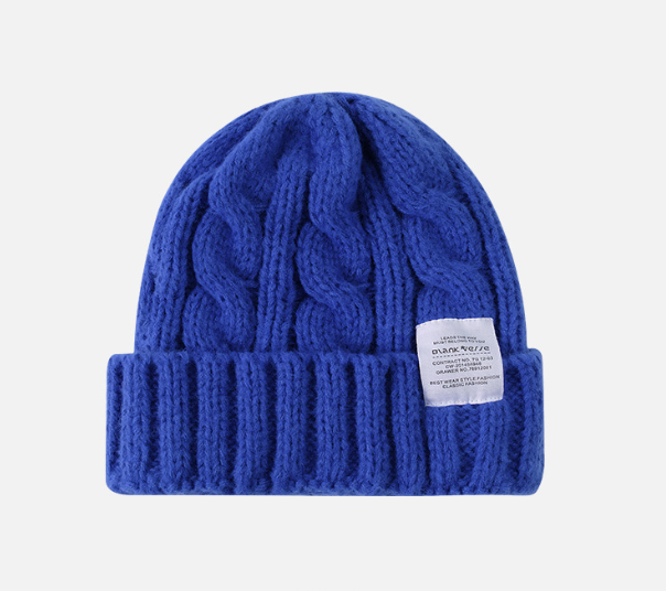 Шапка в'язана, шапка біні,жіноча шапка,чоловіча шапка, тепла шапка,правий убір,синя шапка