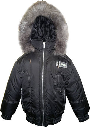 Чорна зимова куртка на хлопчика 5 - 6, 6 -- 7 років зріст 110 - 116, 116 - 122 см, фото 2